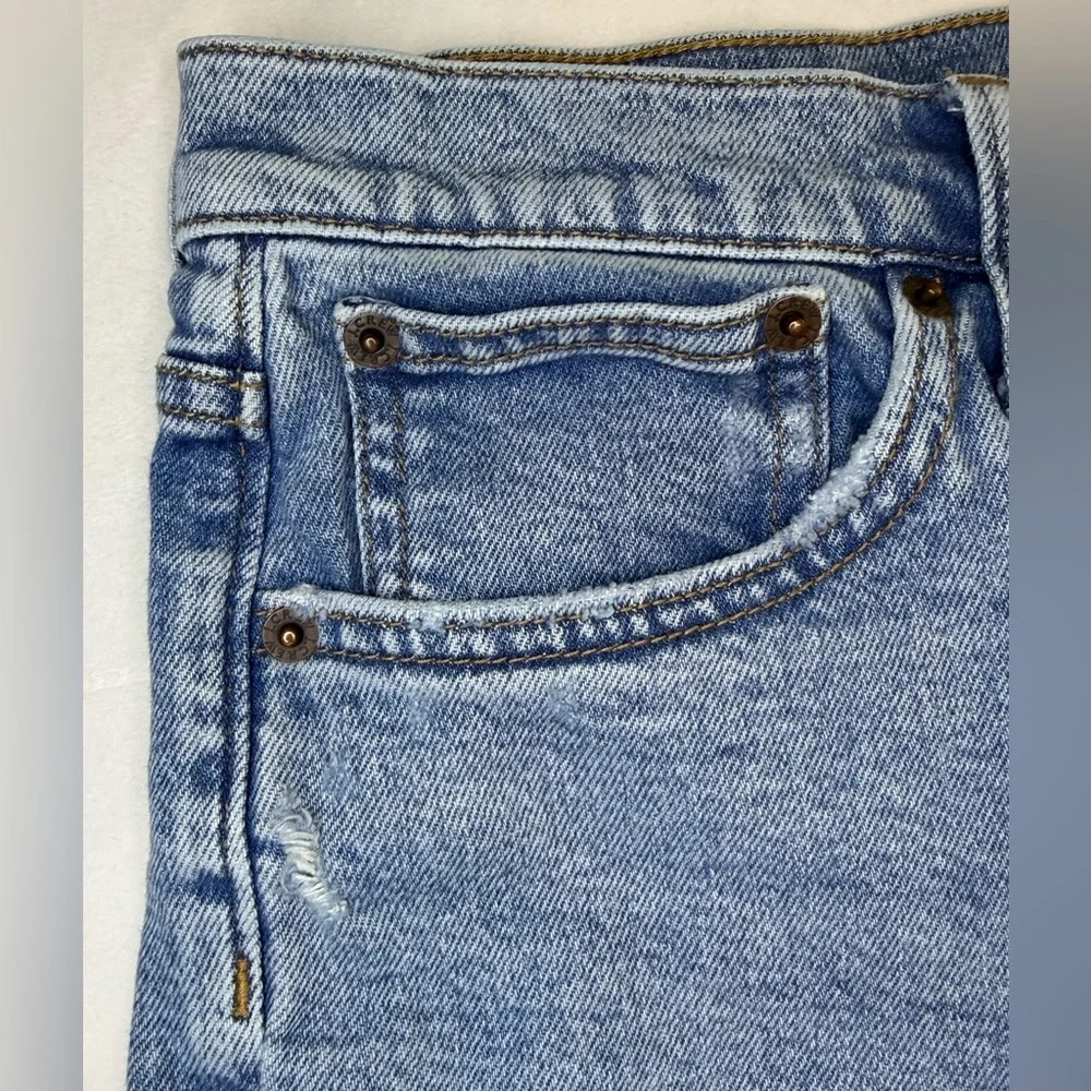 J.‎ Crew Light Blue Essential Straight Leg Jeans Raw Hem